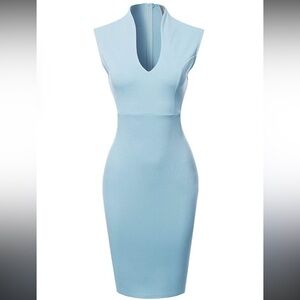 Glare Bodycon V Neck short sleeve dress